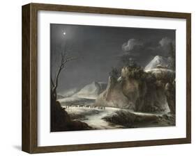 Winter Scene in the Italian Alps, C.1735-1765-Francesco Foschi-Framed Giclee Print