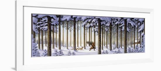 Winter Scene Man with Tree-Dan Craig-Framed Giclee Print