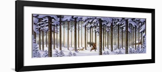 Winter Scene Man with Tree-Dan Craig-Framed Giclee Print