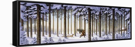 Winter Scene Man with Tree-Dan Craig-Framed Stretched Canvas