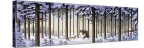 Winter Scene Man with Tree-Dan Craig-Stretched Canvas