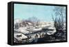 Winter Scene: Morning 1854-Currier & Ives-Framed Stretched Canvas