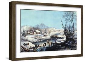 Winter Scene: Morning 1854-Currier & Ives-Framed Giclee Print