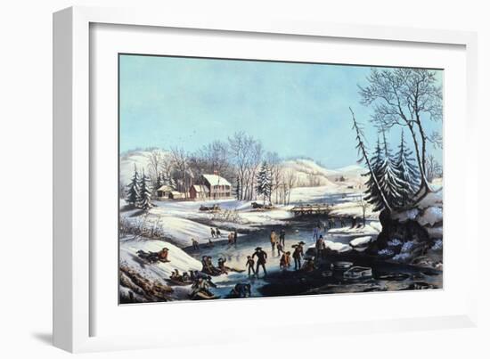 Winter Scene: Morning 1854-Currier & Ives-Framed Giclee Print