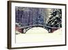 Winter Scene - Old Bridge in Winter Snowy Park-Gorilla-Framed Photographic Print