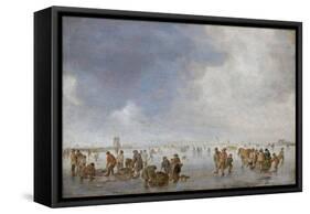 Winter Scene on the Ice-Jan Van Goyen-Framed Stretched Canvas