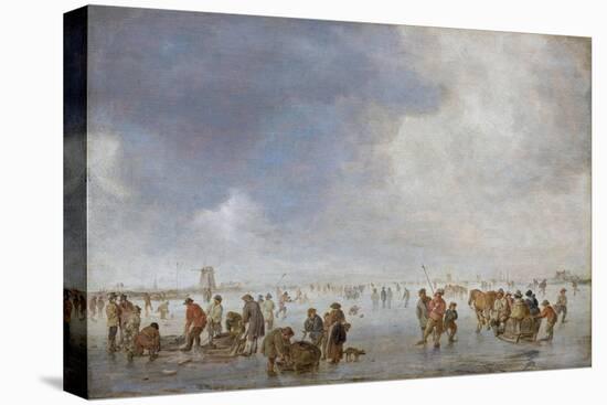 Winter Scene on the Ice-Jan Van Goyen-Stretched Canvas