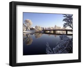 Winter Scene on the River Lagan Belfast, the Heaviest Snowfall in 18 Years, December 2000-null-Framed Photographic Print