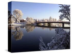 Winter Scene on the River Lagan Belfast, the Heaviest Snowfall in 18 Years, December 2000-null-Stretched Canvas