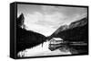 Winter Scene with Calm Water on Lake and Mountains-Sharon Wish-Framed Stretched Canvas