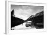 Winter Scene with Calm Water on Lake and Mountains-Sharon Wish-Framed Photographic Print