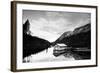 Winter Scene with Calm Water on Lake and Mountains-Sharon Wish-Framed Photographic Print