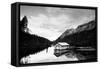 Winter Scene with Calm Water on Lake and Mountains-Sharon Wish-Framed Stretched Canvas