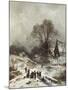 Winter Scene with Children Playing-Adolf Heinrich Lier-Mounted Giclee Print