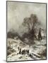 Winter Scene with Children Playing-Adolf Heinrich Lier-Mounted Giclee Print