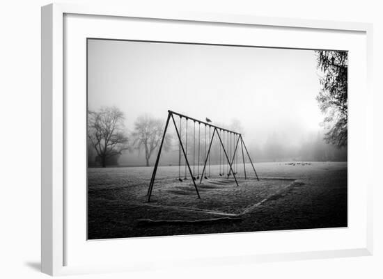 Winter Scene with Childrens Swings-Sharon Wish-Framed Photographic Print
