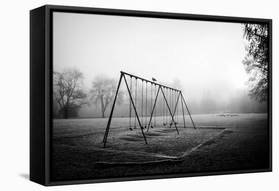Winter Scene with Childrens Swings-Sharon Wish-Framed Stretched Canvas