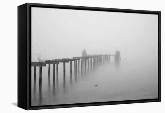 Winter Scene with Derelict Jetty-Sharon Wish-Framed Stretched Canvas