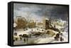 Winter Scene with Ice Skaters and Birds-Pieter Brueghel the Younger-Framed Stretched Canvas