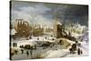 Winter Scene with Ice Skaters and Birds-Pieter Brueghel the Younger-Stretched Canvas