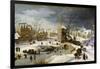 Winter Scene with Ice Skaters and Birds-Pieter Brueghel the Younger-Framed Art Print