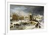 Winter Scene with Ice Skaters and Birds-Pieter Brueghel the Younger-Framed Premium Giclee Print