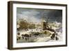 Winter Scene with Ice Skaters and Birds-Pieter Brueghel the Younger-Framed Art Print