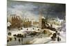 Winter Scene with Ice Skaters and Birds-Pieter Brueghel the Younger-Mounted Art Print