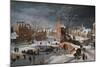 Winter Scene with Ice Skaters and Birds-Pieter Brueghel the Younger-Mounted Giclee Print