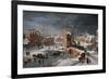 Winter Scene with Ice Skaters and Birds-Pieter Brueghel the Younger-Framed Giclee Print