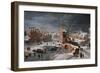 Winter Scene with Ice Skaters and Birds-Pieter Brueghel the Younger-Framed Giclee Print
