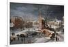 Winter Scene with Ice Skaters and Birds-Pieter Brueghel the Younger-Framed Giclee Print