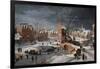 Winter Scene with Ice Skaters and Birds-Pieter Brueghel the Younger-Framed Giclee Print