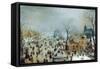 Winter Scene with Ice Skaters, C1608-Hendrick Avercamp-Framed Stretched Canvas