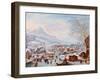 “Winter Scene with Skaters” Painting by Jan Griffier (Ca 1652-1718) - Oil on Copper - Sun 43X55 Cm-Jan Griffier-Framed Giclee Print