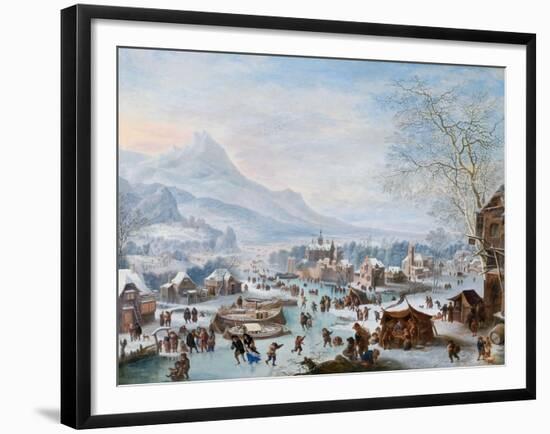 Winter Scene with Skaters-Jan Griffier-Framed Giclee Print