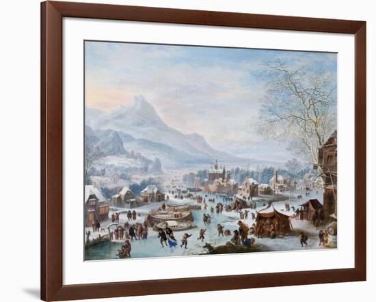 Winter Scene with Skaters-Jan Griffier-Framed Giclee Print