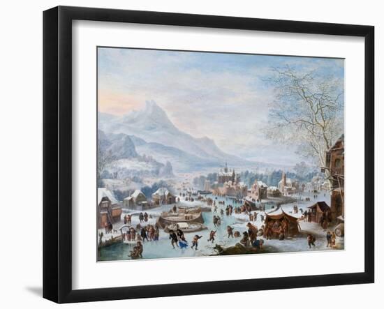 Winter Scene with Skaters-Jan Griffier-Framed Giclee Print