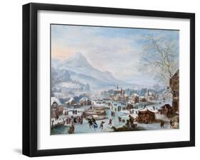 Winter Scene with Skaters-Jan Griffier-Framed Giclee Print