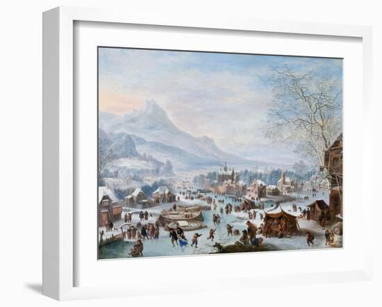Winter Scene with Skaters-Jan Griffier-Framed Giclee Print