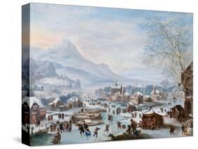 Winter Scene with Skaters-Jan Griffier-Stretched Canvas