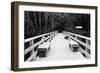 Winter Scene with Wooden Foot Bridge-Sharon Wish-Framed Premium Photographic Print