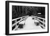 Winter Scene with Wooden Foot Bridge-Sharon Wish-Framed Premium Photographic Print