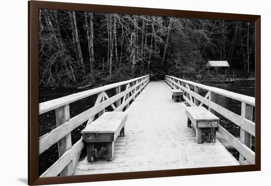 Winter Scene with Wooden Foot Bridge-Sharon Wish-Framed Photographic Print