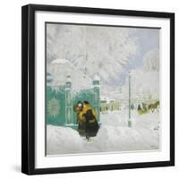 Winter Scene-Boris Michaylovich Kustodiev-Framed Giclee Print