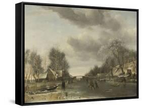 Winter Scene-Jan Van De Cappelle-Framed Stretched Canvas