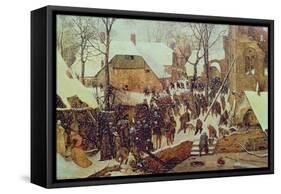 Winter Scene-Pieter Bruegel the Elder-Framed Stretched Canvas