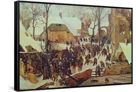 Winter Scene-Pieter Bruegel the Elder-Framed Stretched Canvas