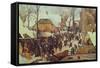 Winter Scene-Pieter Bruegel the Elder-Framed Stretched Canvas