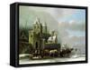 Winter Scene-Claes Molenaer-Framed Stretched Canvas